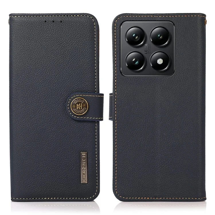 KHAZNEH For Xiaomi 14T Pro Case Genuine Cow Leather Wallet Phone Cover