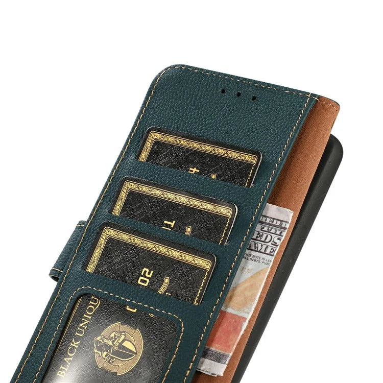 KHAZNEH For Xiaomi 14T Pro Case Genuine Cow Leather Wallet Phone Cover