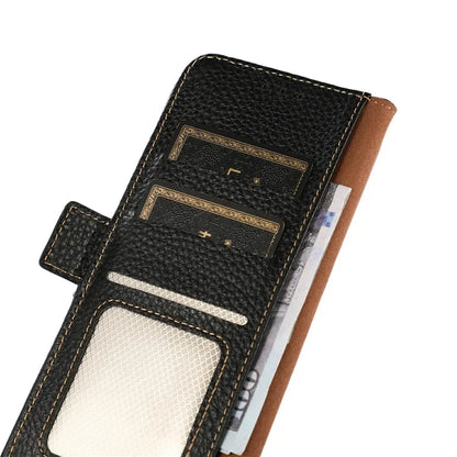 KHAZNEH For Xiaomi 14T Phone Case Genuine Cow Leather Cover RFID Blocking