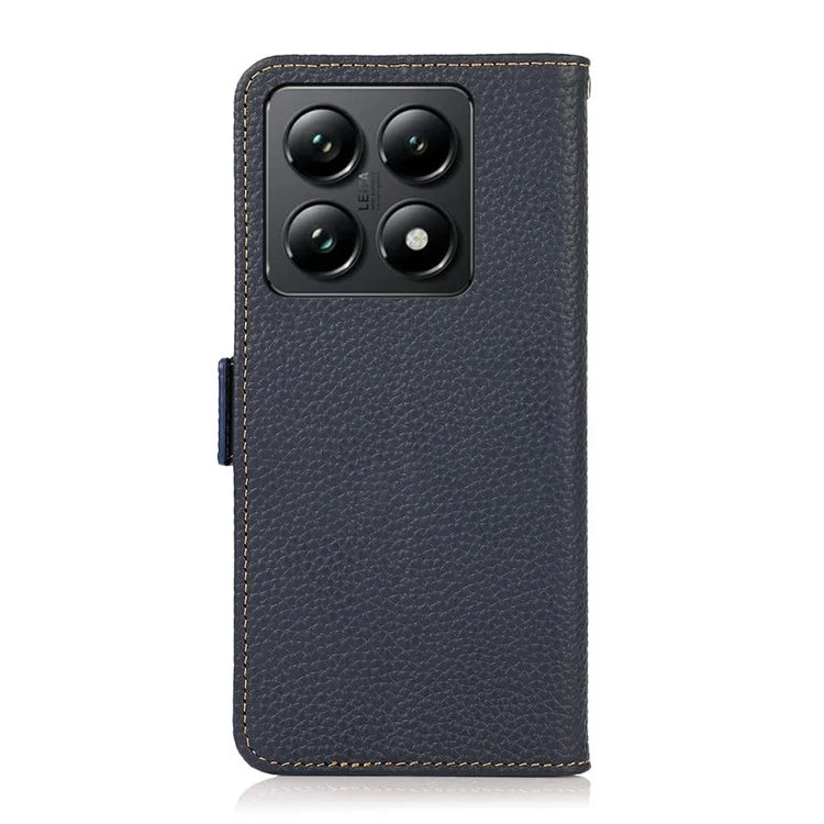 KHAZNEH For Xiaomi 14T Phone Case Genuine Cow Leather Cover RFID Blocking