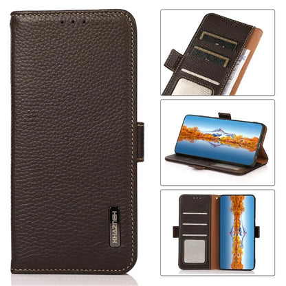 KHAZNEH For Xiaomi 14T Phone Case Genuine Cow Leather Cover RFID Blocking