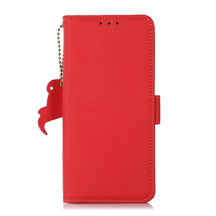 TJ For Xiaomi 14T Case RFID Blocking Genuine Cow Leather Phone Cover