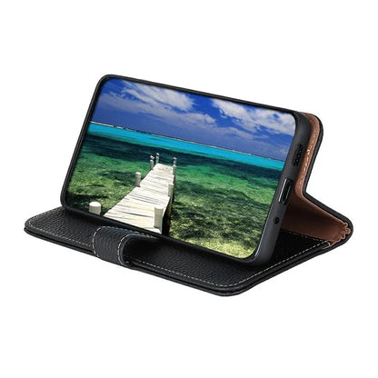 KHAZNEH For Xiaomi 14T Phone Case Genuine Cow Leather Flip Cover