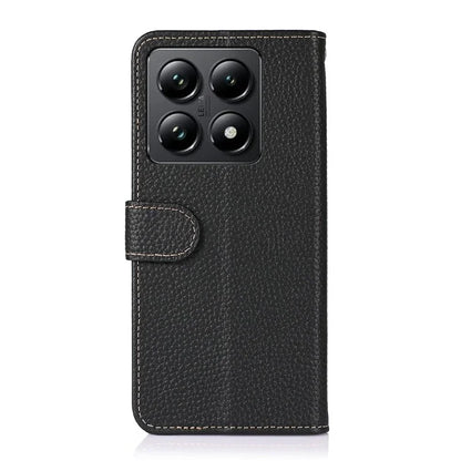 KHAZNEH For Xiaomi 14T Phone Case Genuine Cow Leather Flip Cover