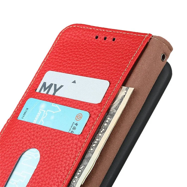 KHAZNEH For Xiaomi 14T Phone Case Genuine Cow Leather Flip Cover