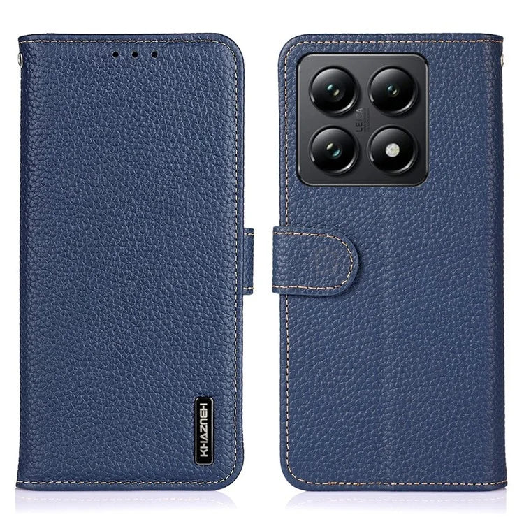 KHAZNEH For Xiaomi 14T Phone Case Genuine Cow Leather Flip Cover