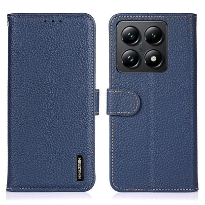 KHAZNEH For Xiaomi 14T Phone Case Genuine Cow Leather Flip Cover