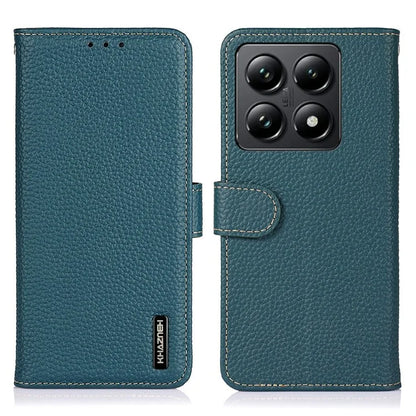 KHAZNEH For Xiaomi 14T Phone Case Genuine Cow Leather Flip Cover