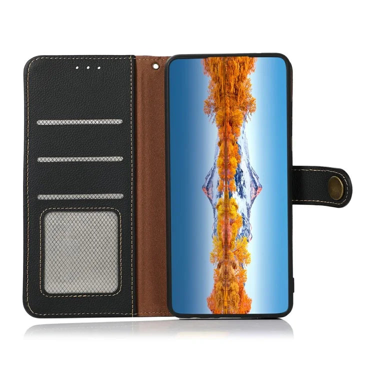 KHAZNEH For Xiaomi 14T Case Genuine Cow Leather Wallet Phone Cover