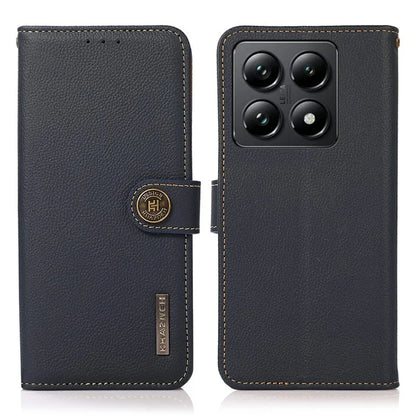 KHAZNEH For Xiaomi 14T Case Genuine Cow Leather Wallet Phone Cover