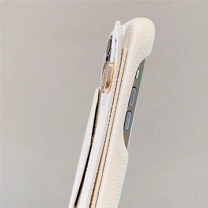 For iPhone 16 Pro Max Case Wristband Kickstand Card Slot PU Leather+PET Phone Cover