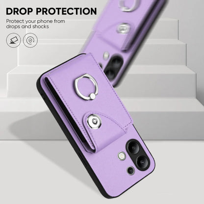 For Xiaomi Redmi Note 13 4G Case YB Leather Coating Series-7 Card Holder Leather TPU Phone Cover with Kickstand