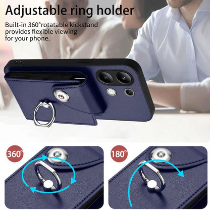 For Xiaomi Redmi Note 13 4G Case YB Leather Coating Series-7 Card Holder Leather TPU Phone Cover with Kickstand