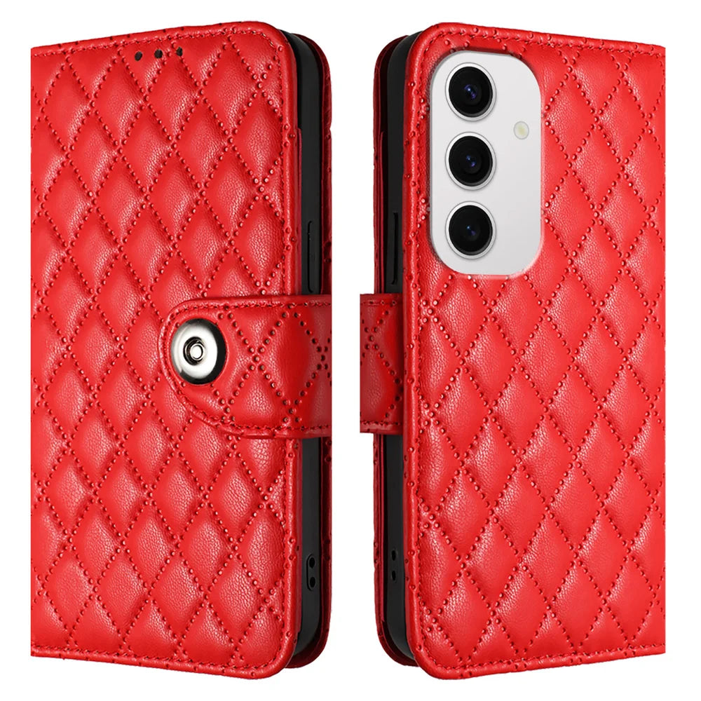 For Samsung Galaxy S24 FE Case YB Imprinting Series-8 Leather Wallet Phone Cover with 7 Card Slots