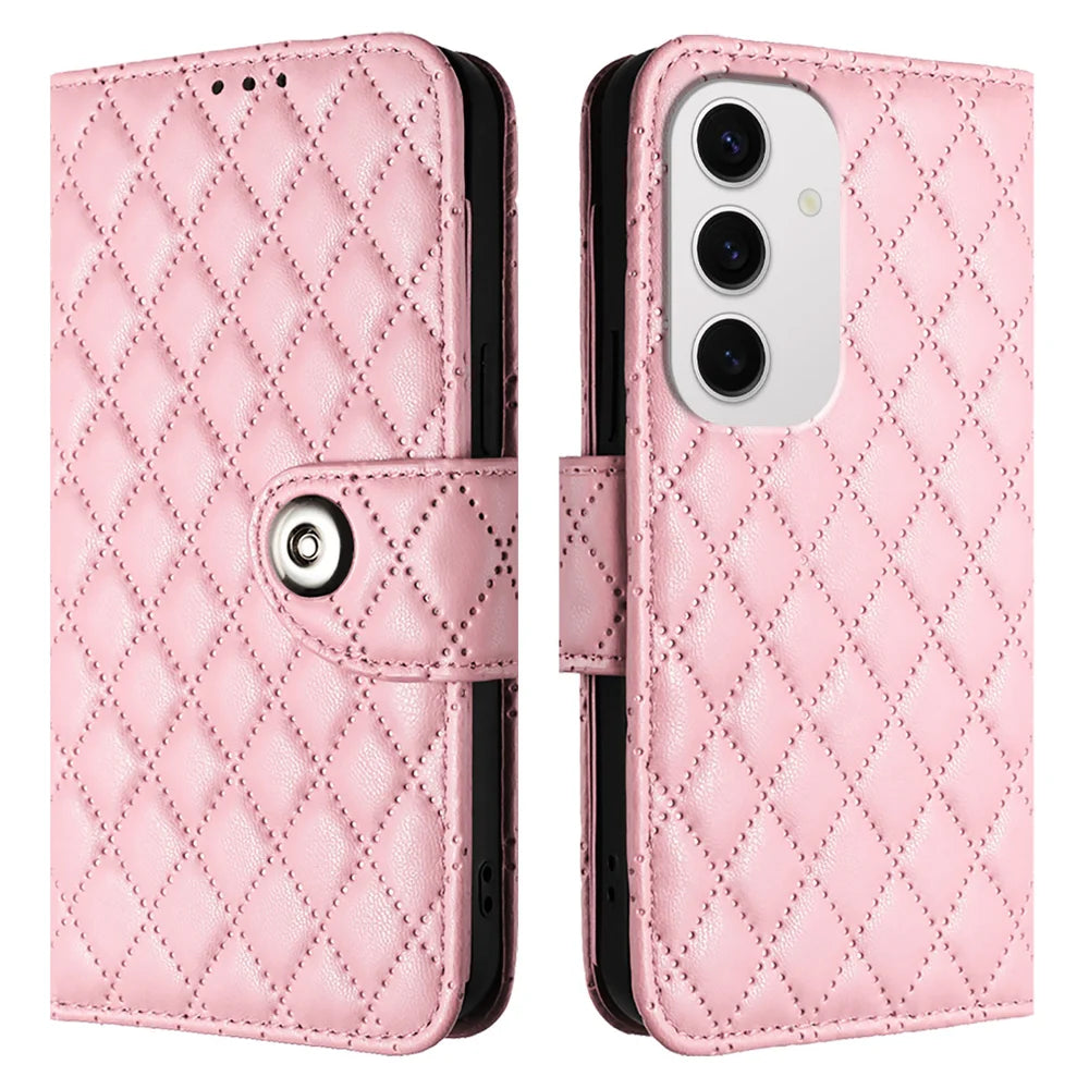 For Samsung Galaxy S24 FE Case YB Imprinting Series-8 Leather Wallet Phone Cover with 7 Card Slots