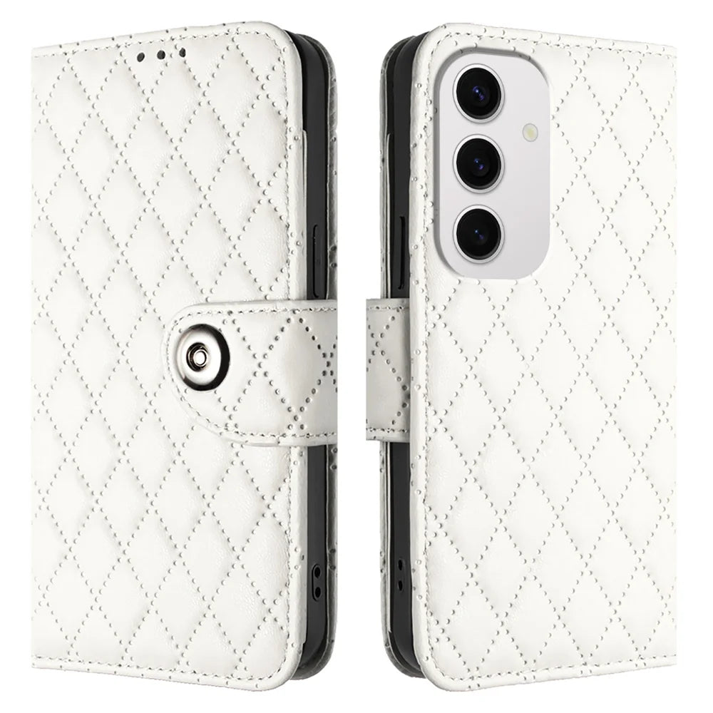 For Samsung Galaxy S24 FE Case YB Imprinting Series-8 Leather Wallet Phone Cover with 7 Card Slots