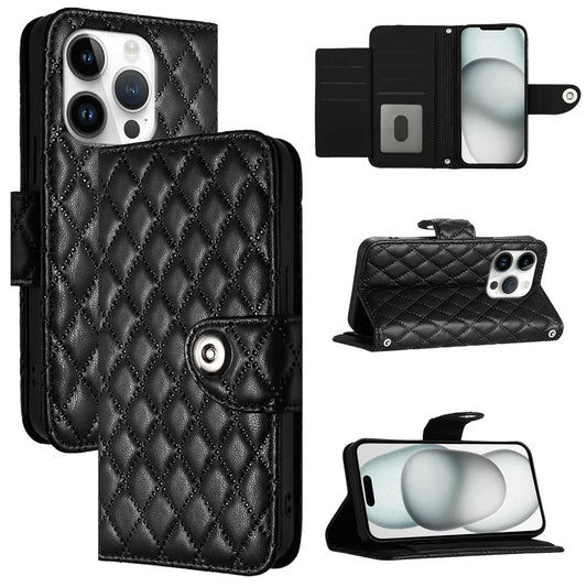 For iPhone 16 Pro Max Case YB Imprinting Series-8 Leather Wallet Phone Cover with 7 Card Slots