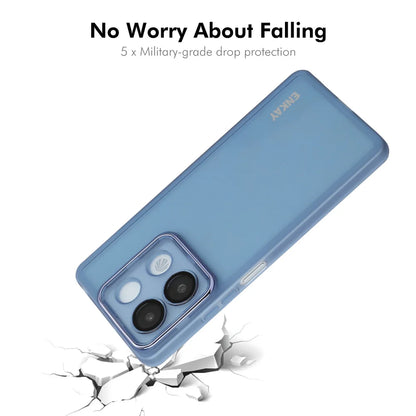 For Xiaomi Redmi Note 13R Pro 5G ENKAY HAT PRINCE Case Matte TPU Phone Cover with Lens Film + 9H Glass Protector