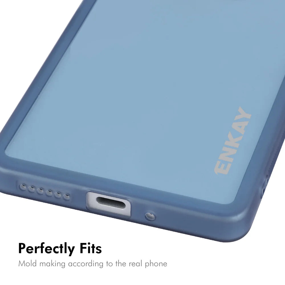 For Xiaomi Redmi Note 13 5G ENKAY HAT PRINCE Case Matte TPU Phone Cover with Lens Film + 9H Glass Protector