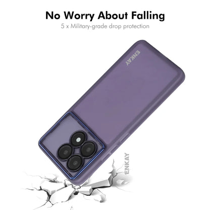 For Xiaomi Redmi K70 Ultra ENKAY HAT PRINCE Case Matte TPU Phone Cover with Lens Film + 9H Glass Protector