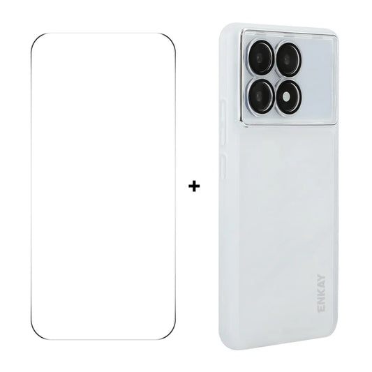 For Xiaomi Redmi K70 Pro 5G / Xiaomi Redmi K70 5G ENKAY HAT PRINCE Case Matte TPU Phone Cover with Lens Film + 9H Glass Protector
