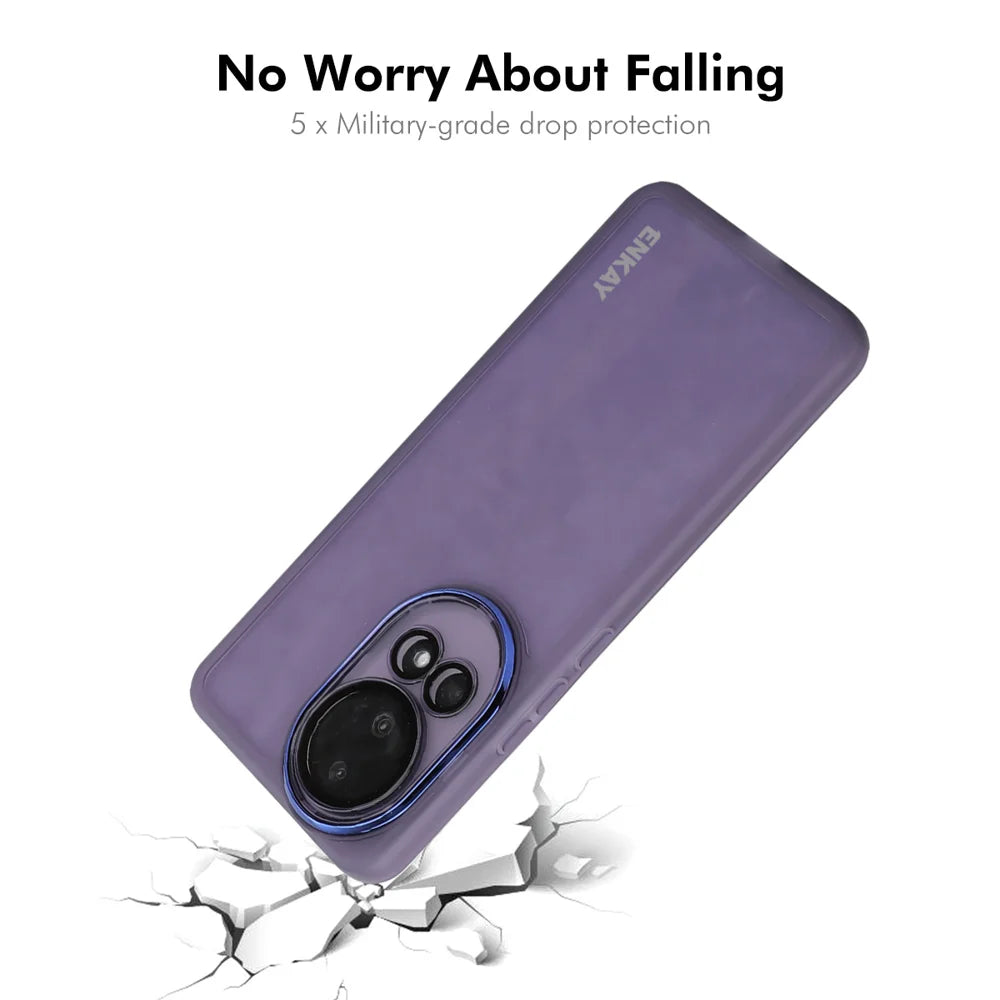 For Huawei nova 12 5G ENKAY HAT PRINCE Case Matte TPU Phone Cover with Lens Film + 9H Glass Protector