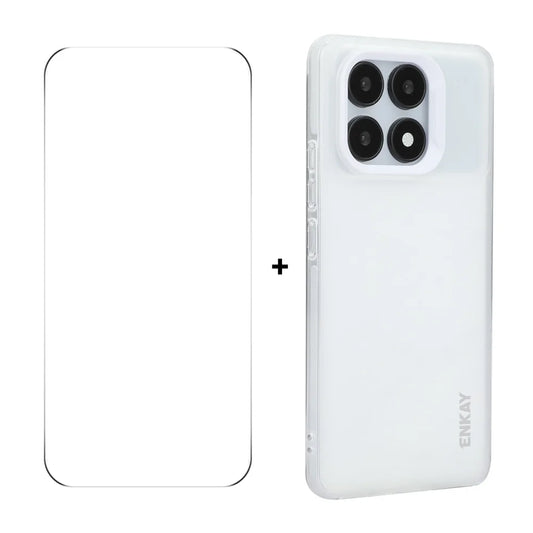 For Xiaomi Redmi K70E 5G ENKAY HAT PRINCE Case Translucent Matte TPU Shockproof Phone Case with Screen Film