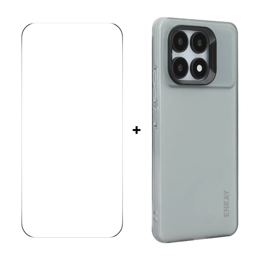 For Xiaomi Redmi K70E 5G ENKAY HAT PRINCE Case Translucent Matte TPU Shockproof Phone Case with Screen Film