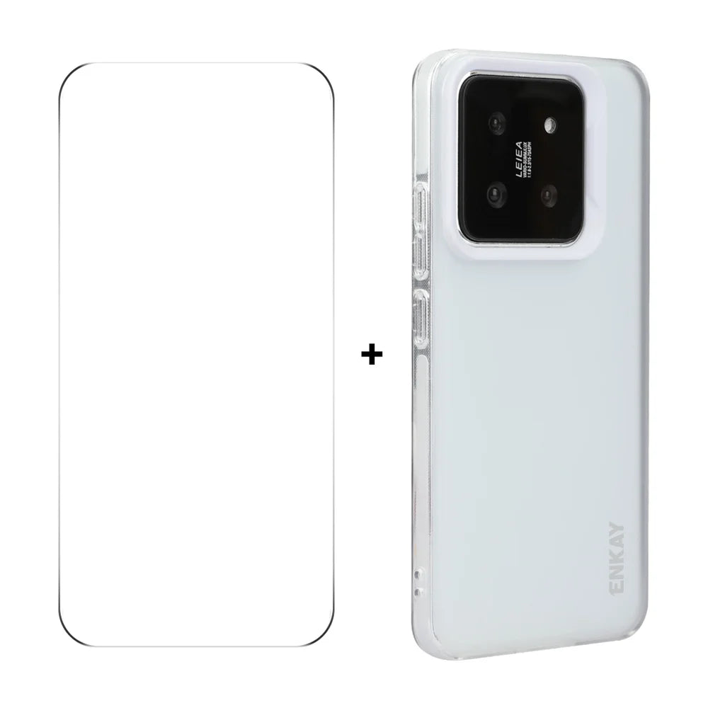 For Xiaomi 14 ENKAY HAT PRINCE Case Translucent Matte TPU Shockproof Phone Case with Screen Film