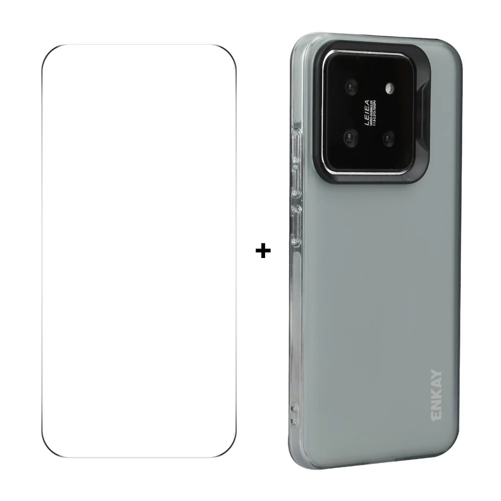 For Xiaomi 14 ENKAY HAT PRINCE Case Translucent Matte TPU Shockproof Phone Case with Screen Film