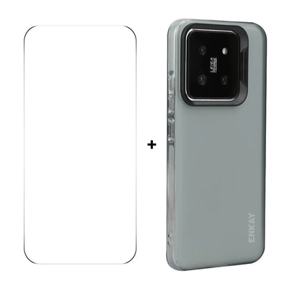 For Xiaomi 14 ENKAY HAT PRINCE Case Translucent Matte TPU Shockproof Phone Case with Screen Film
