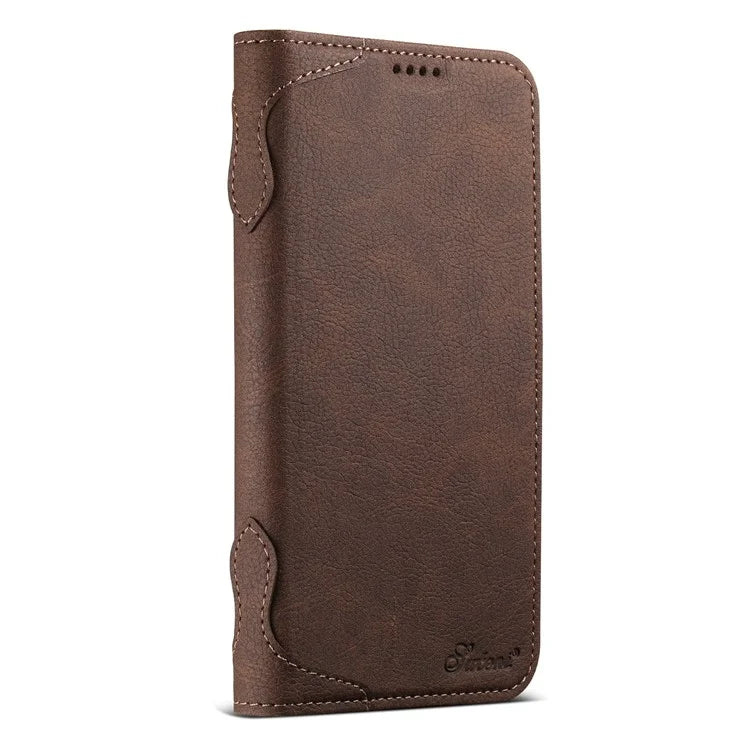 SUTENI J07 For iPhone 16 Pro Max Case Compatible with MagSafe Litchi Texture Leather Wallet Phone Cover