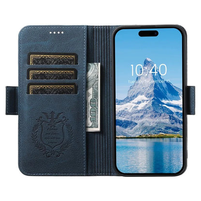 SUTENI J07 For iPhone 16 Pro Max Case Compatible with MagSafe Litchi Texture Leather Wallet Phone Cover