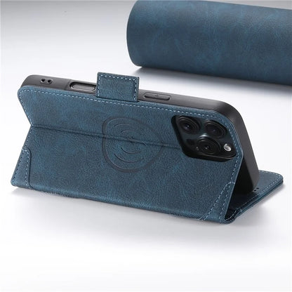 SUTENI J07 For iPhone 16 Pro Max Case Compatible with MagSafe Litchi Texture Leather Wallet Phone Cover