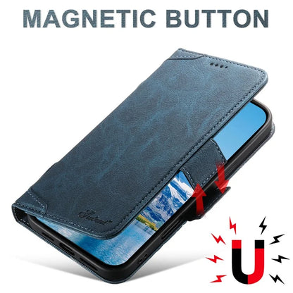 SUTENI J07 For iPhone 16 Pro Max Case Compatible with MagSafe Litchi Texture Leather Wallet Phone Cover