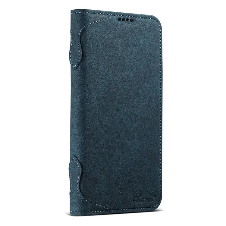 SUTENI J07 For iPhone 16 Pro Max Case Compatible with MagSafe Litchi Texture Leather Wallet Phone Cover