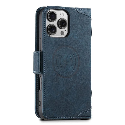 SUTENI J07 For iPhone 16 Pro Max Case Compatible with MagSafe Litchi Texture Leather Wallet Phone Cover