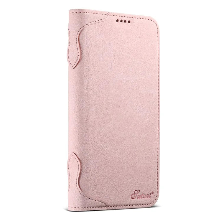 SUTENI J07 For iPhone 16 Pro Max Case Compatible with MagSafe Litchi Texture Leather Wallet Phone Cover