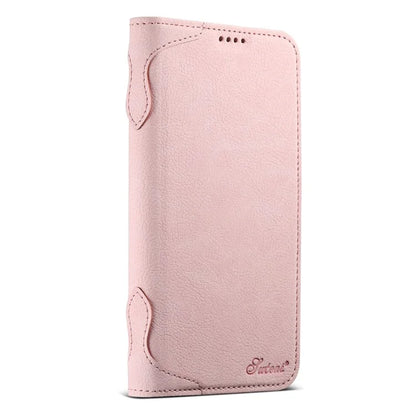 SUTENI J07 For iPhone 16 Pro Max Case Compatible with MagSafe Litchi Texture Leather Wallet Phone Cover