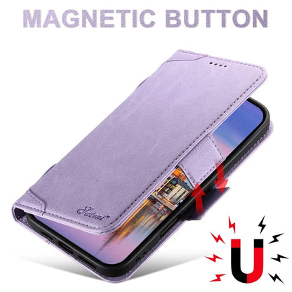 SUTENI J07 For iPhone 16 Pro Max Case Compatible with MagSafe Litchi Texture Leather Wallet Phone Cover