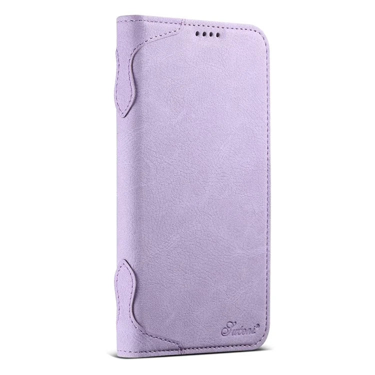 SUTENI J07 For iPhone 16 Pro Max Case Compatible with MagSafe Litchi Texture Leather Wallet Phone Cover