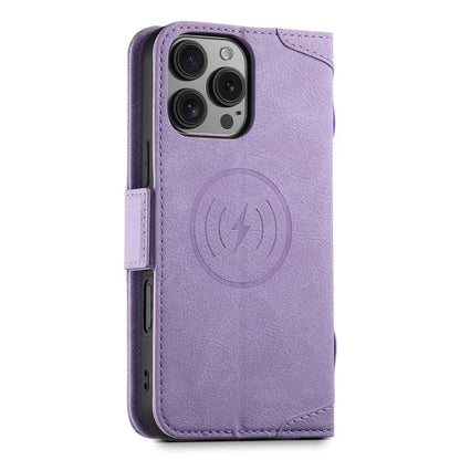 SUTENI J07 For iPhone 16 Pro Max Case Compatible with MagSafe Litchi Texture Leather Wallet Phone Cover