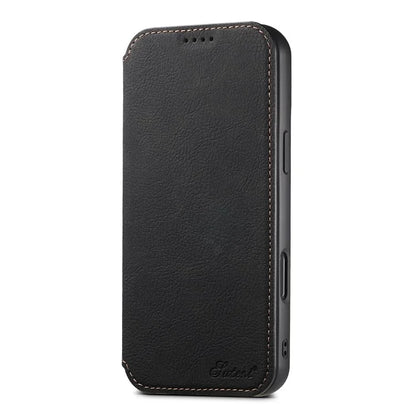 SUTENI J06 For iPhone 16 Plus Case Litchi Texture Leather Wallet Phone Shell Compatible with MagSafe