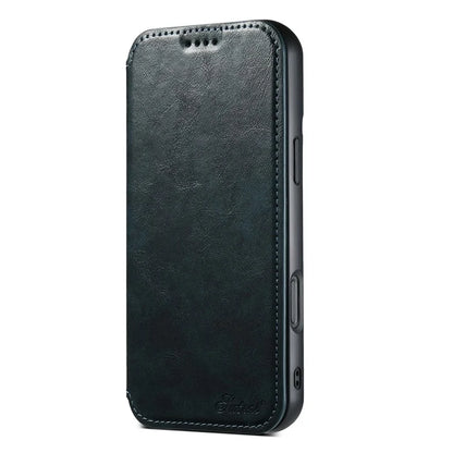 SUTENI J06 For iPhone 16 Pro Max Case Compatible with MagSafe Textured PU Leather Flip Phone Cover