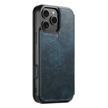 SUTENI J06 For iPhone 16 Pro Max Case Compatible with MagSafe Textured PU Leather Flip Phone Cover