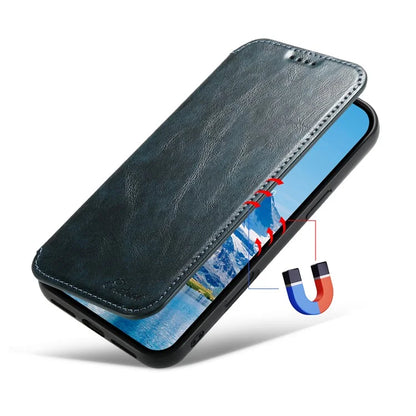 SUTENI J06 For iPhone 16 Case Compatible with MagSafe Textured PU Leather Flip Phone Cover