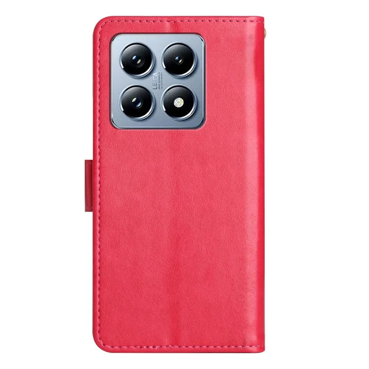 For Xiaomi 14T Case Pattern Imprint PU Leather Phone Wallet Cover with Strap