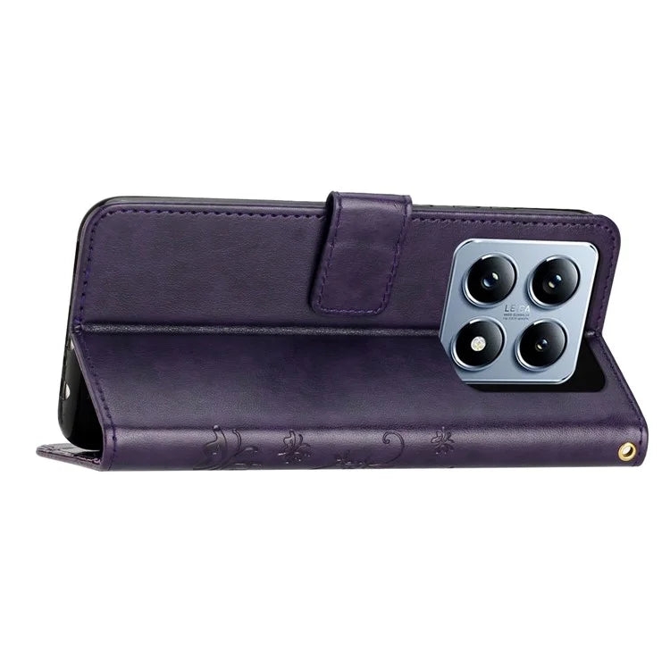 For Xiaomi 14T Case Pattern Imprint PU Leather Phone Wallet Cover with Strap