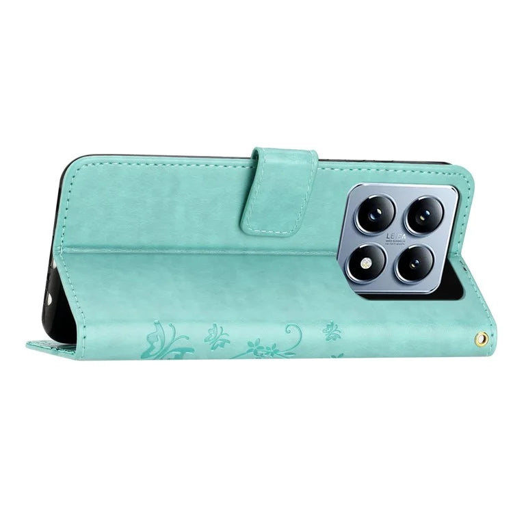 For Xiaomi 14T Case Pattern Imprint PU Leather Phone Wallet Cover with Strap