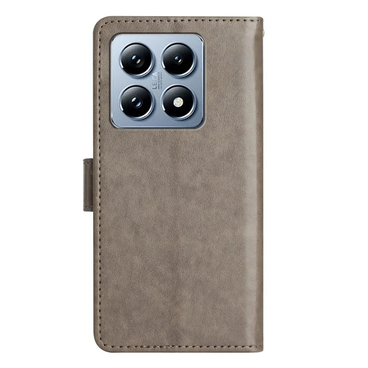 For Xiaomi 14T Case Pattern Imprint PU Leather Phone Wallet Cover with Strap